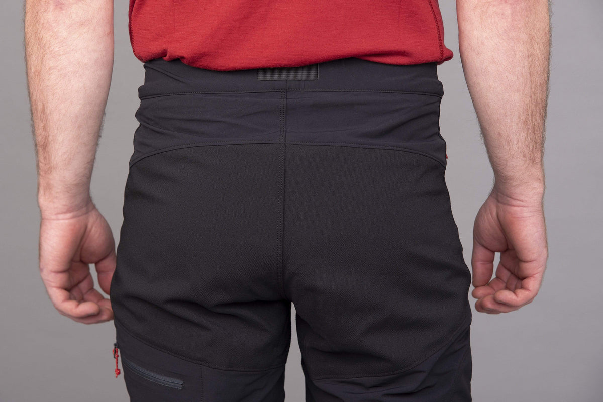 mens ardent softshell trouser pant in black rear waistband|al