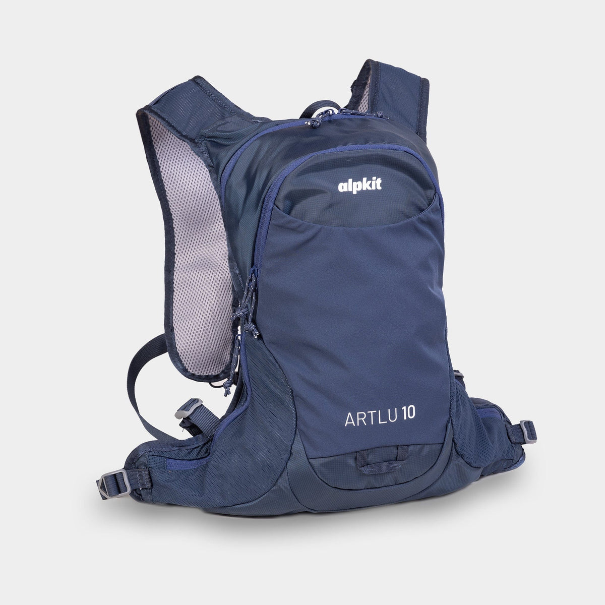alpkit artlu 10l running backpack in nemo blue - closed
