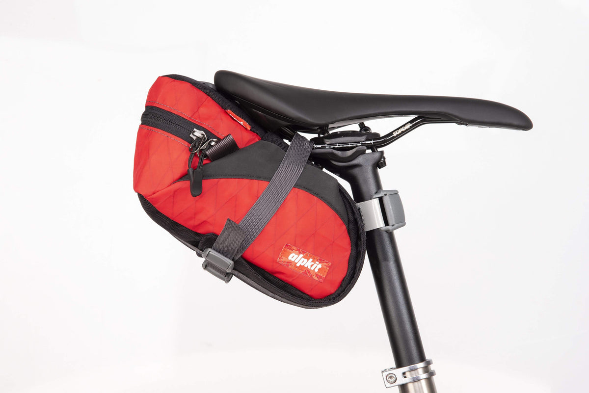 Alpkit enduro seatpack in chilli side - closed