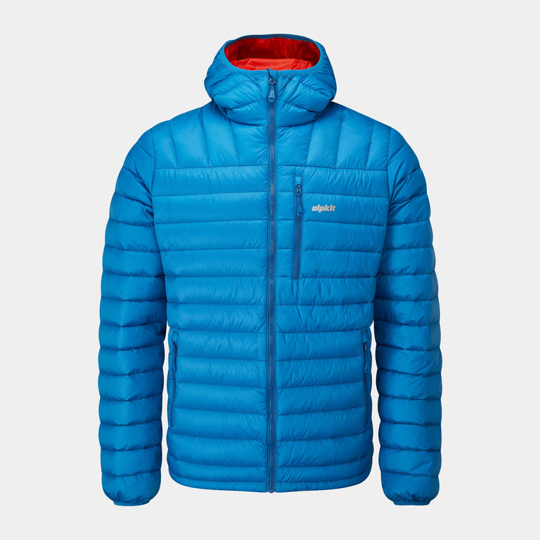 alpkit mens filoment hoody down jacket in reef blue