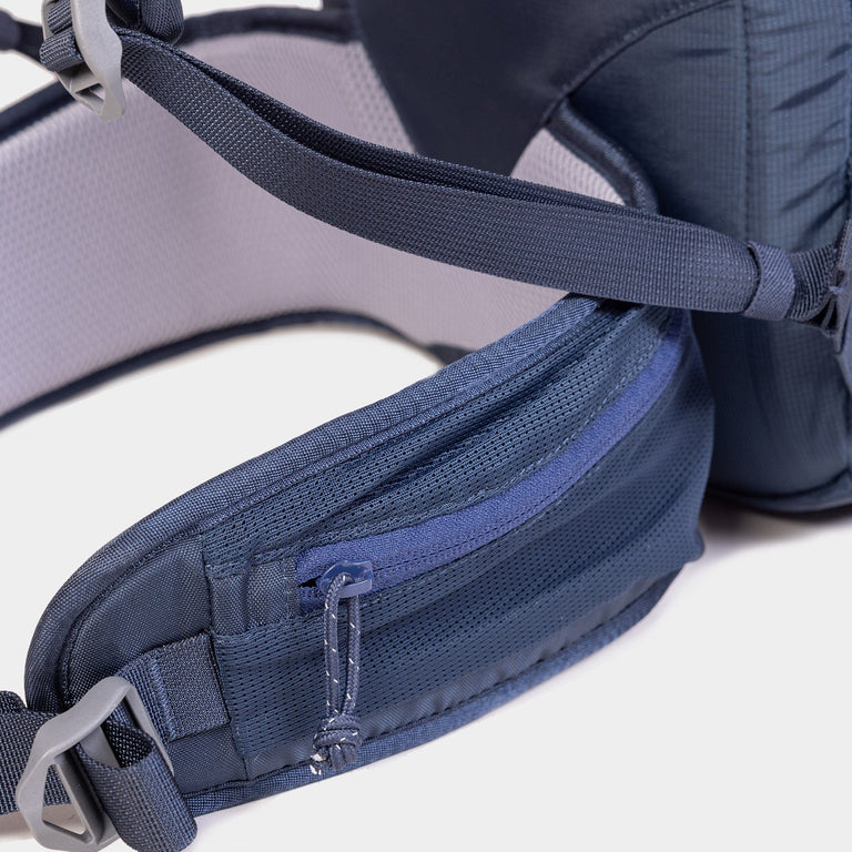 Ledge walking rucksack hip belt pocket