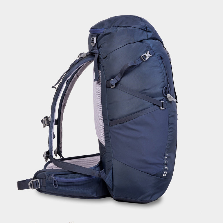ledge 35L back pack in nemo blue side