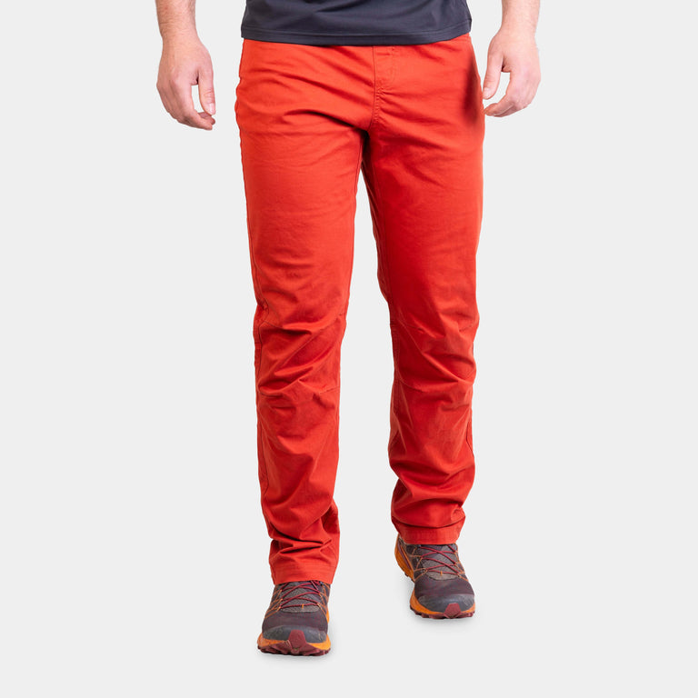 alpkit mens bloc pants for climbing in brick red|aj