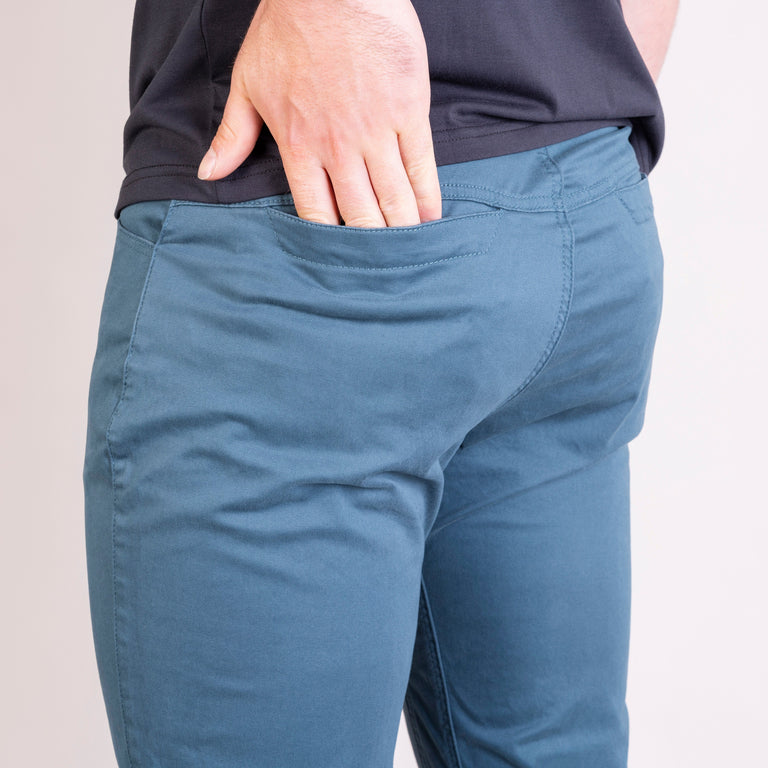 alpkit mens bloc pants for climbing in spruce green waistband|aj