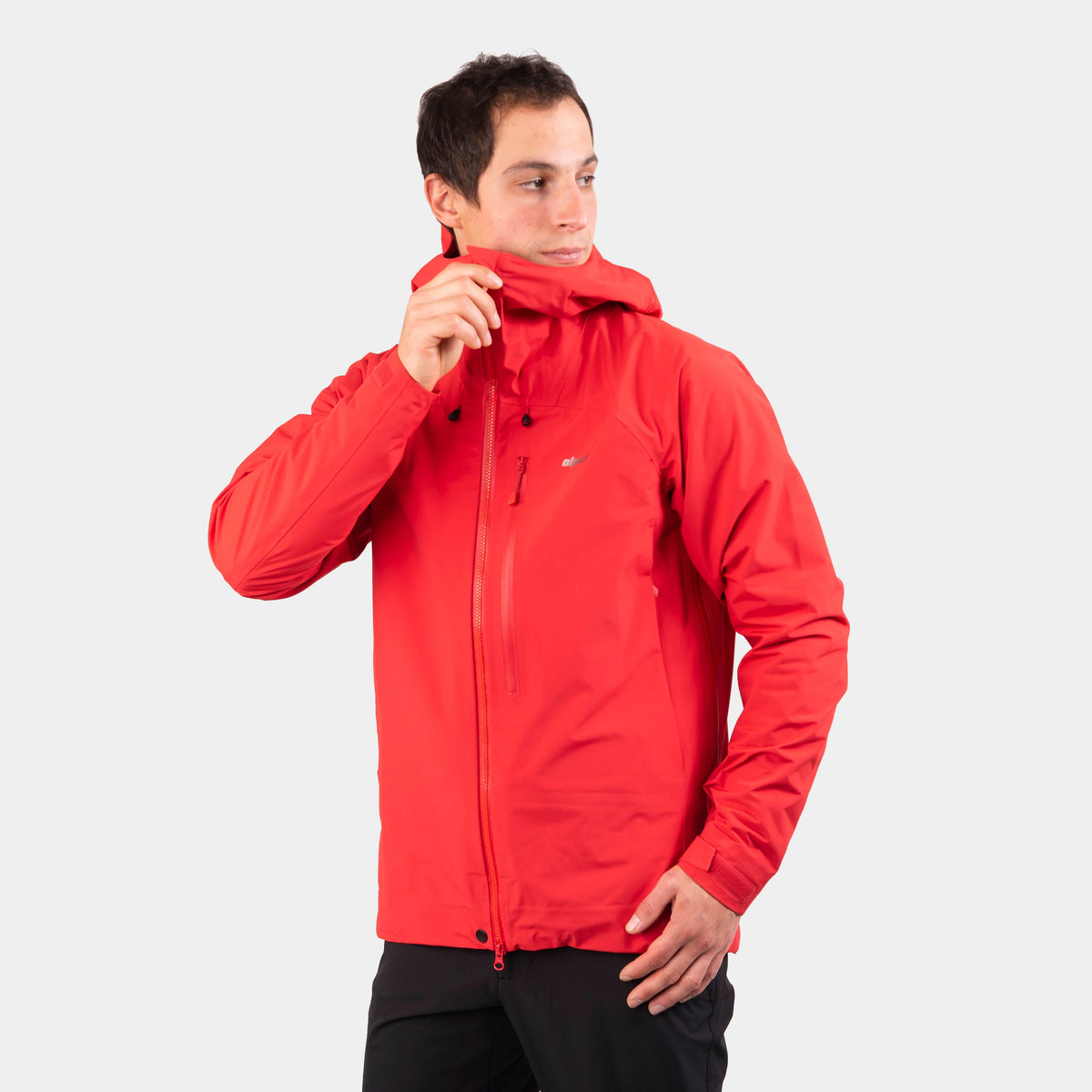 alpkit mens definition waterproof jacket in chilli red - closed