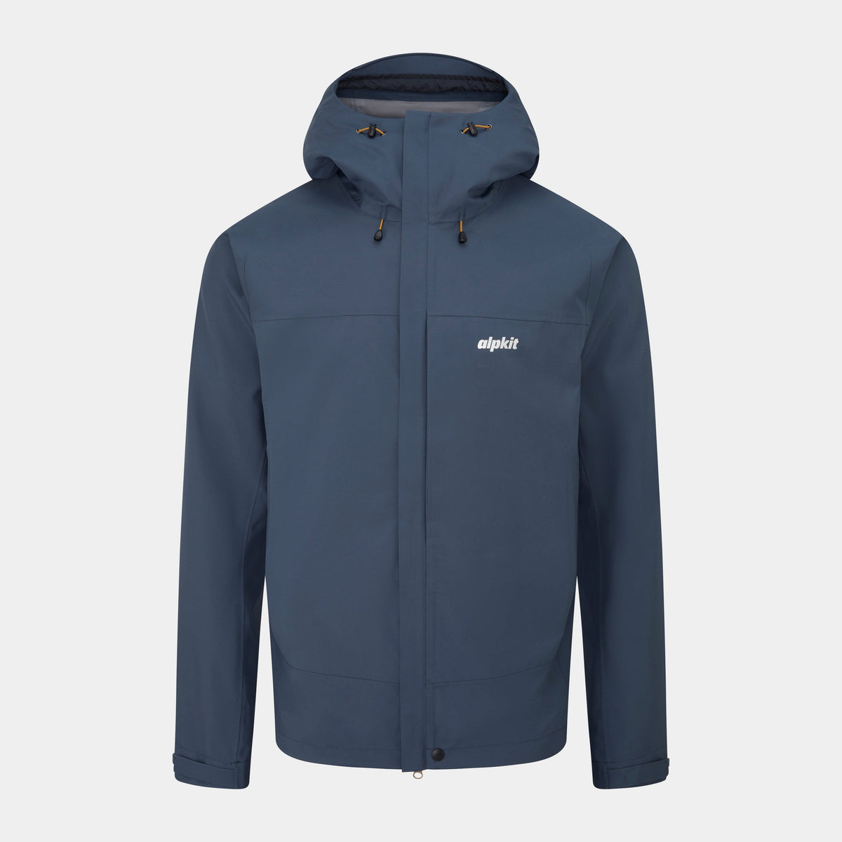 alpkit mens fortitude waterproof jacket in thunder grey - closed