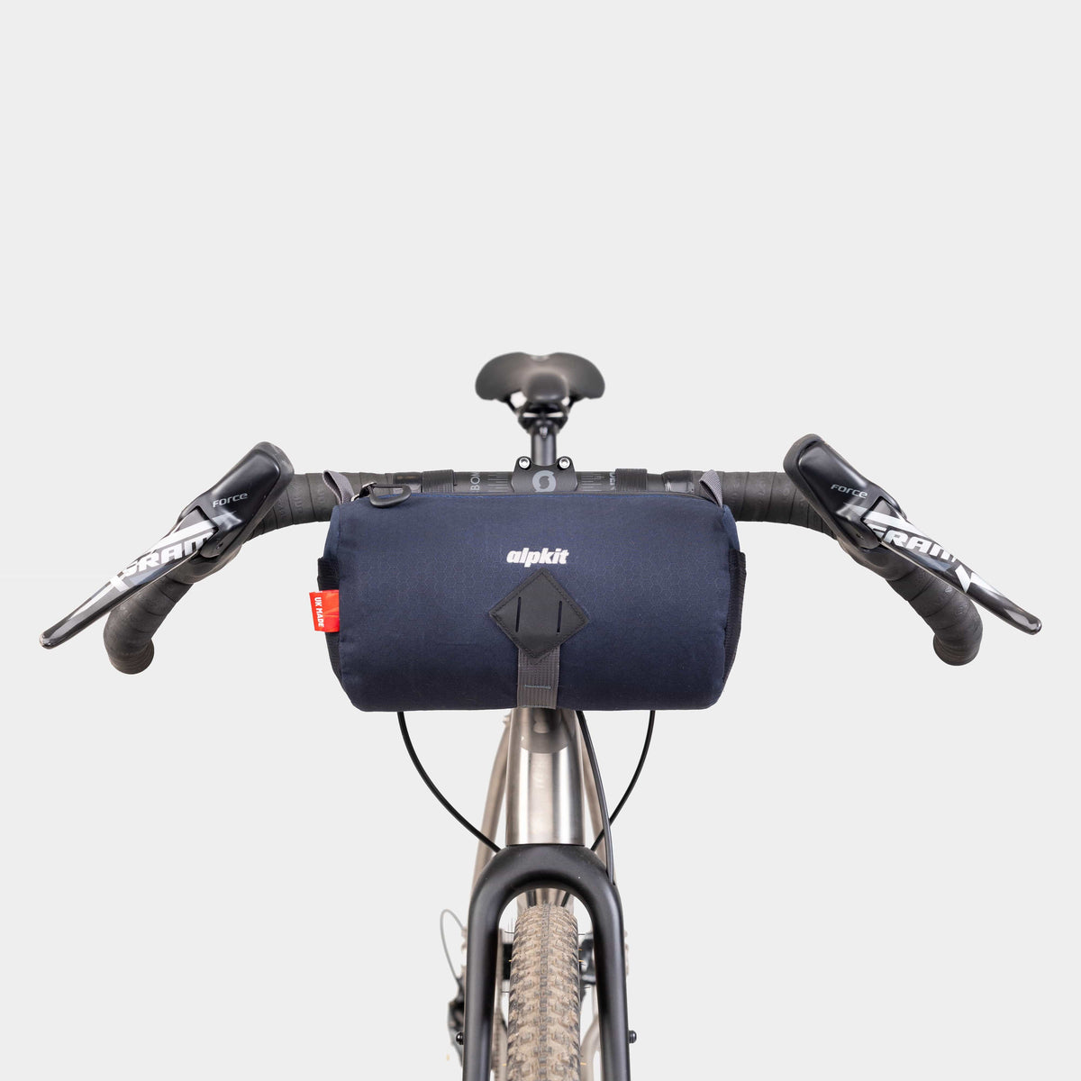 alpkit toploader bar bag in navy