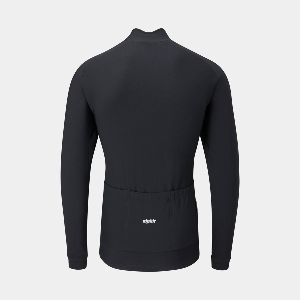 alpkit Valli mens long sleeve cycling jersey in black rear - closed