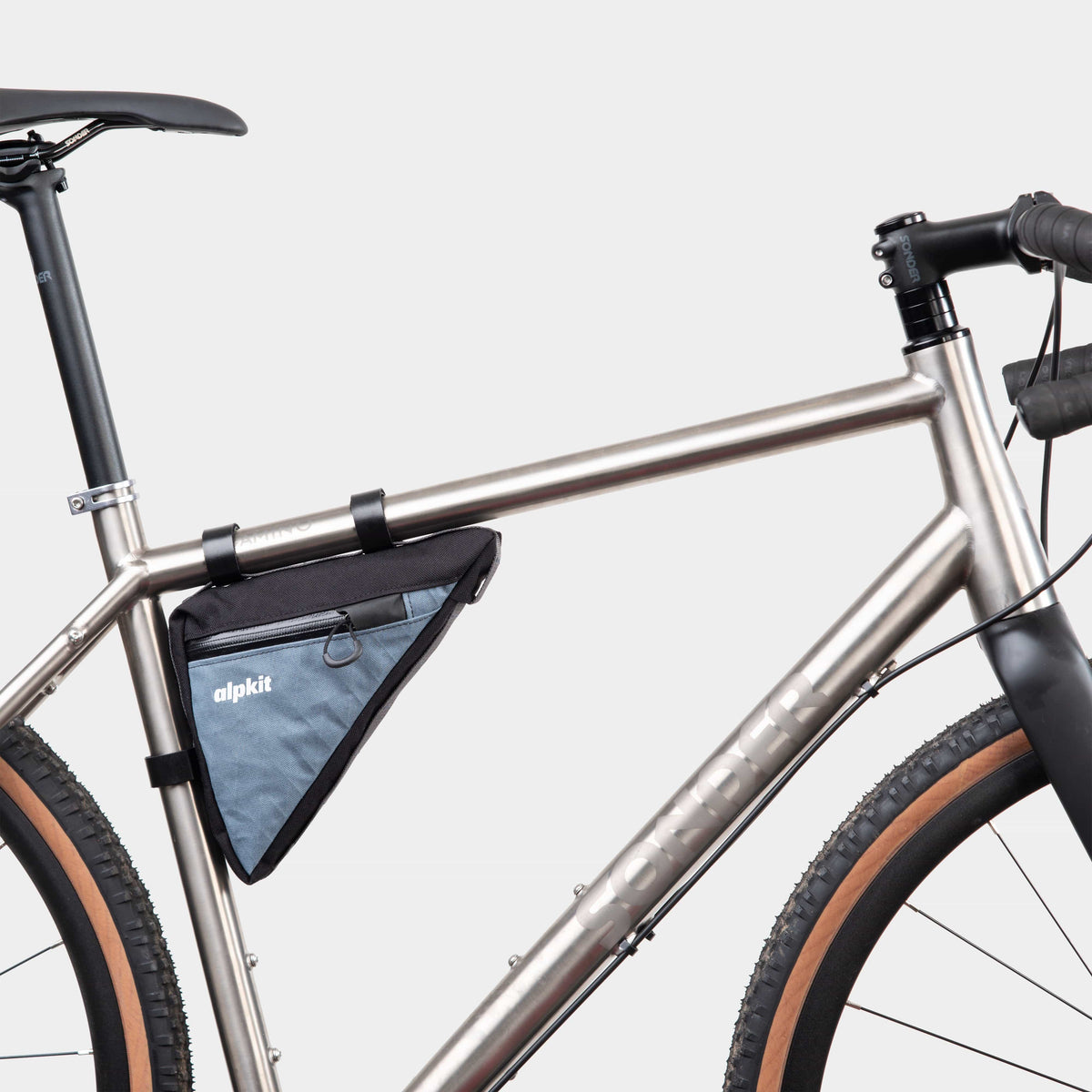 alpkit wombat rear framebag in storm grey