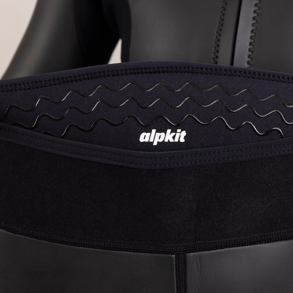 alpkit element wetsuit womens pants in black waistband - closed