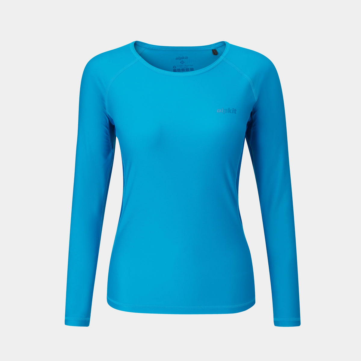 alpkit hurley womens swimming top in peacock blue - closed