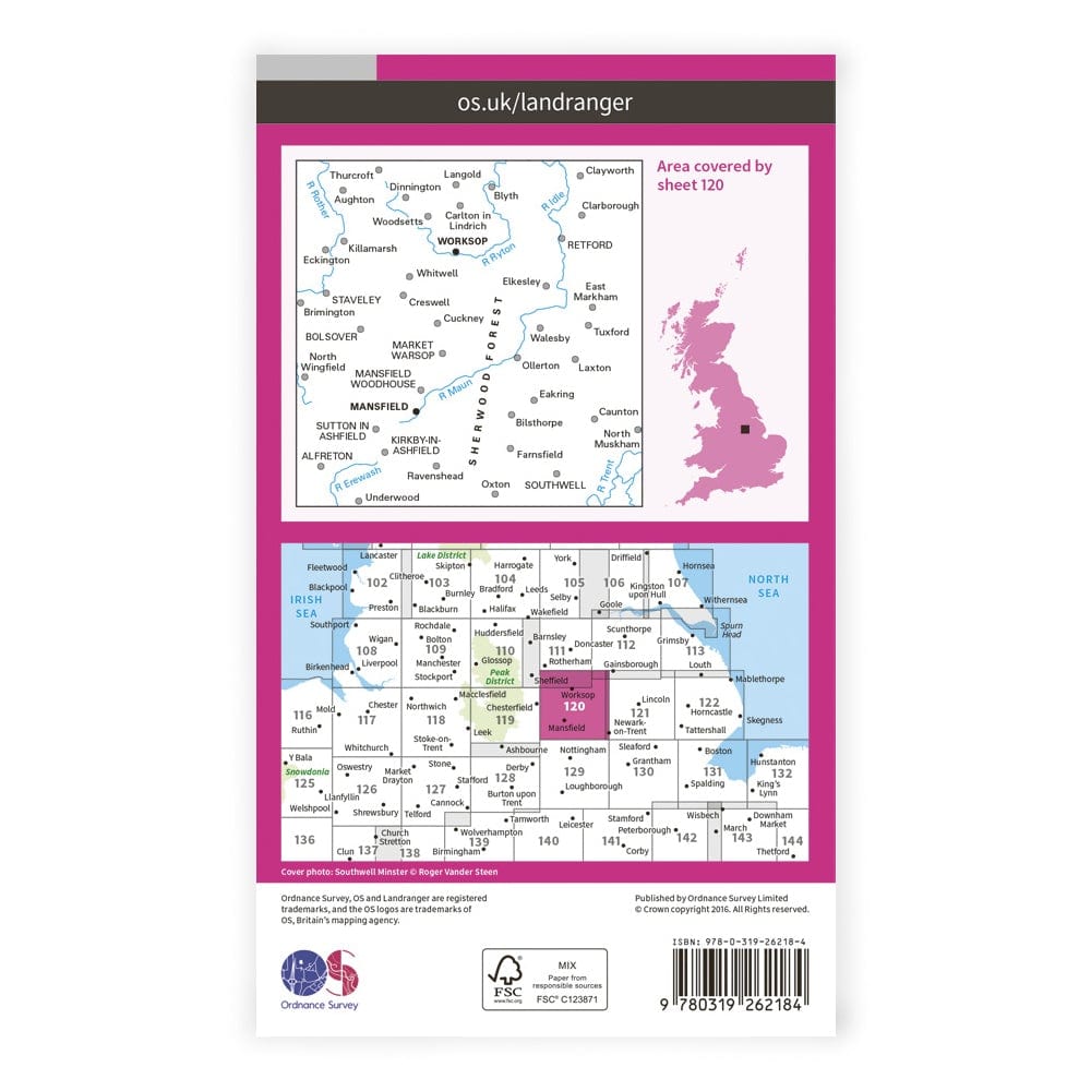 OS Landranger / Mansfield, Worksop, Sherwood