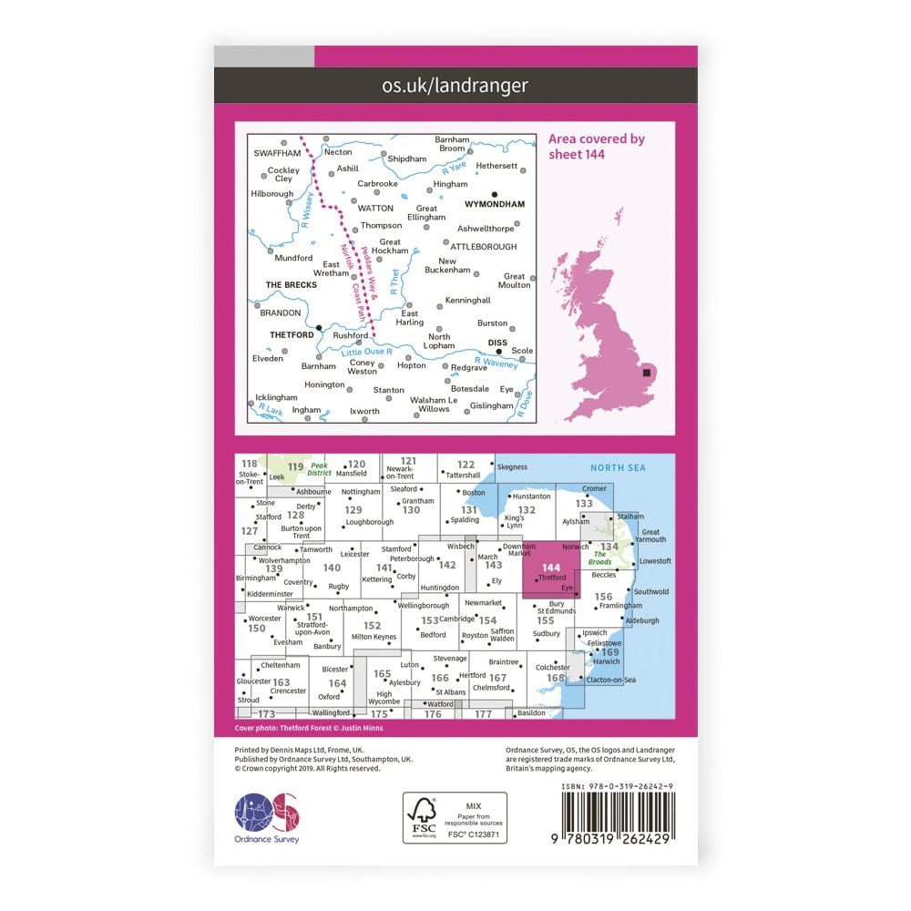 OS Landranger / Thetford & Breckland