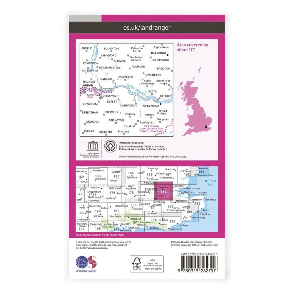 OS Landranger / EastLondon, Billericay