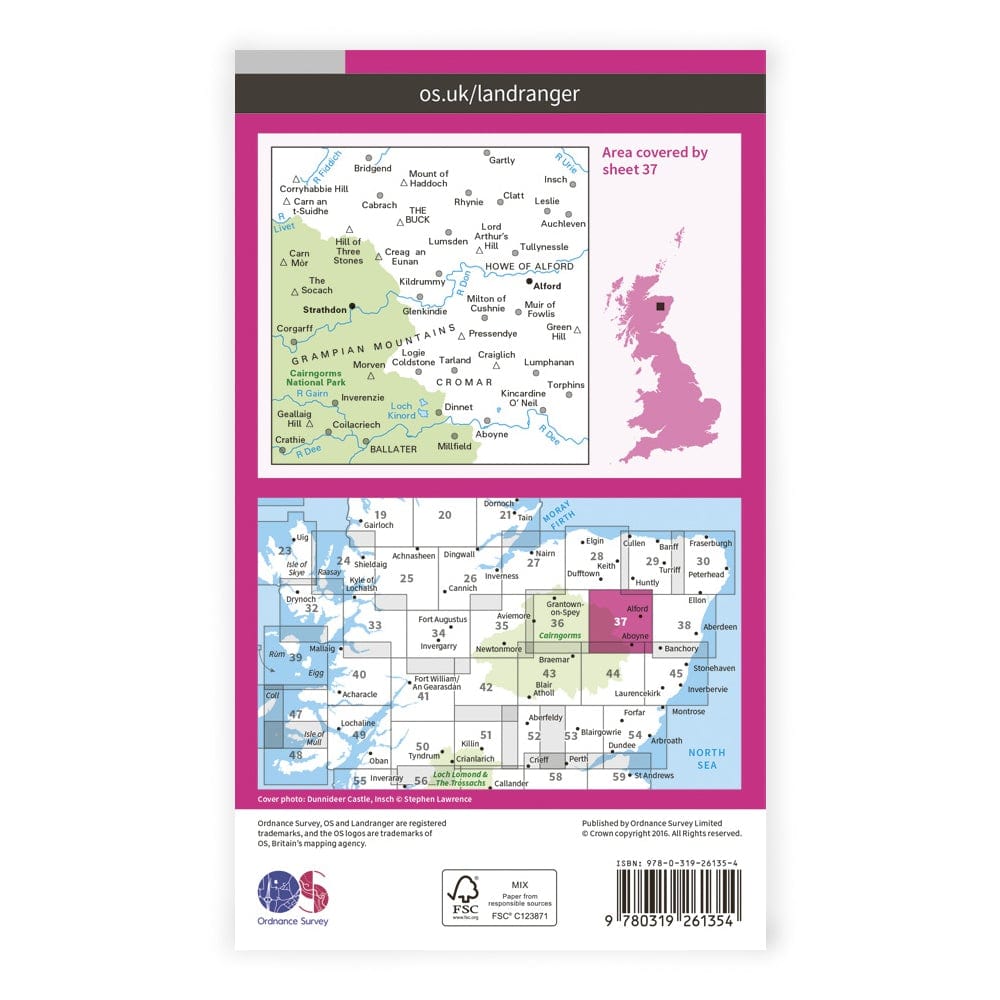 OS Landranger / Strathdon