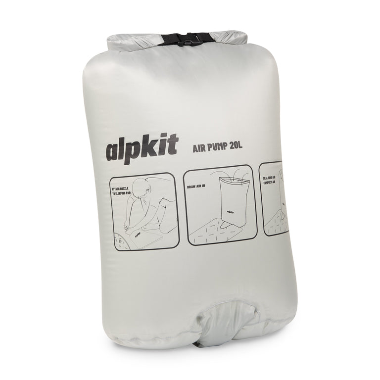 lpkit 20l air pump for sleeping mats in titanium - closed
