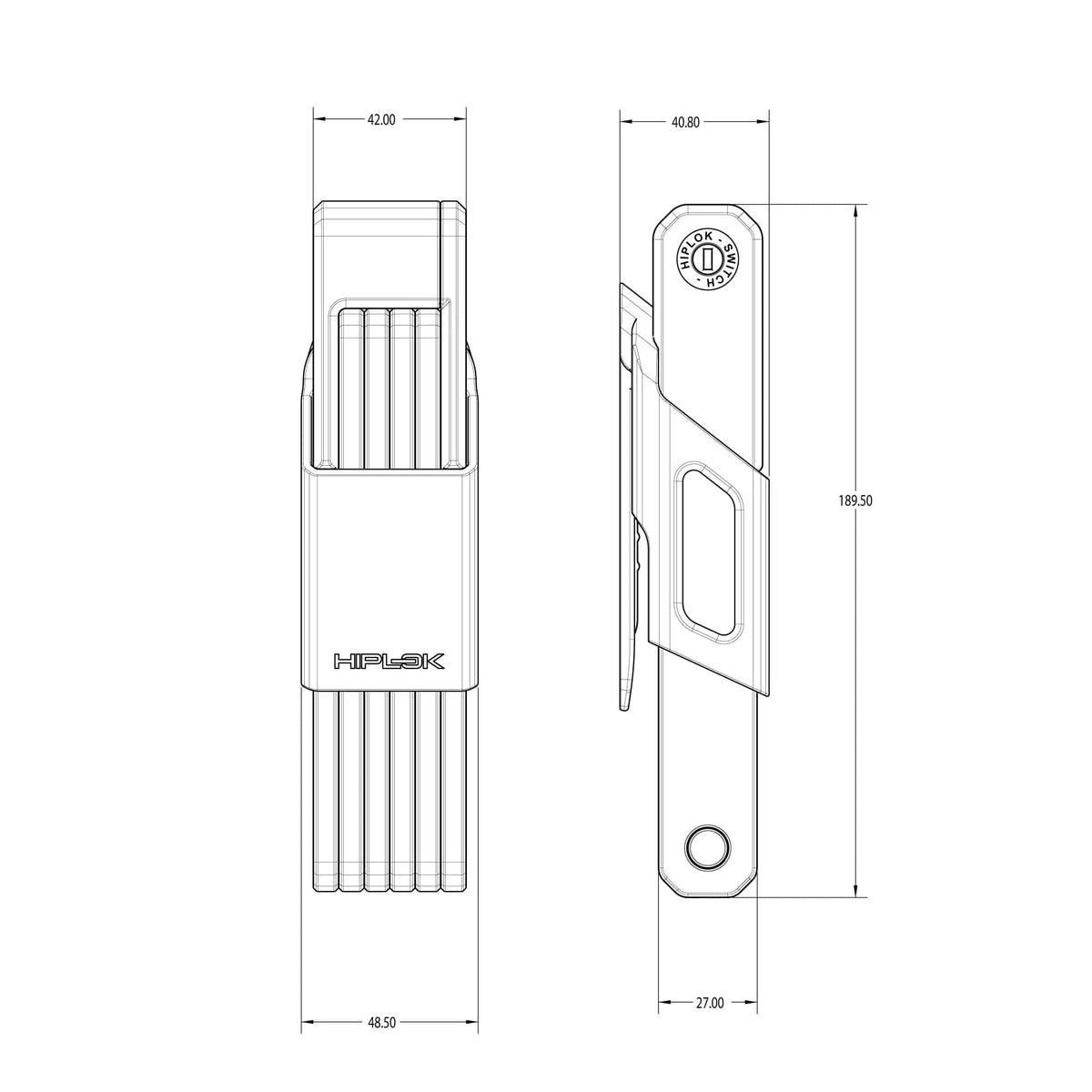 hiply switch folding bike lock dimensions
