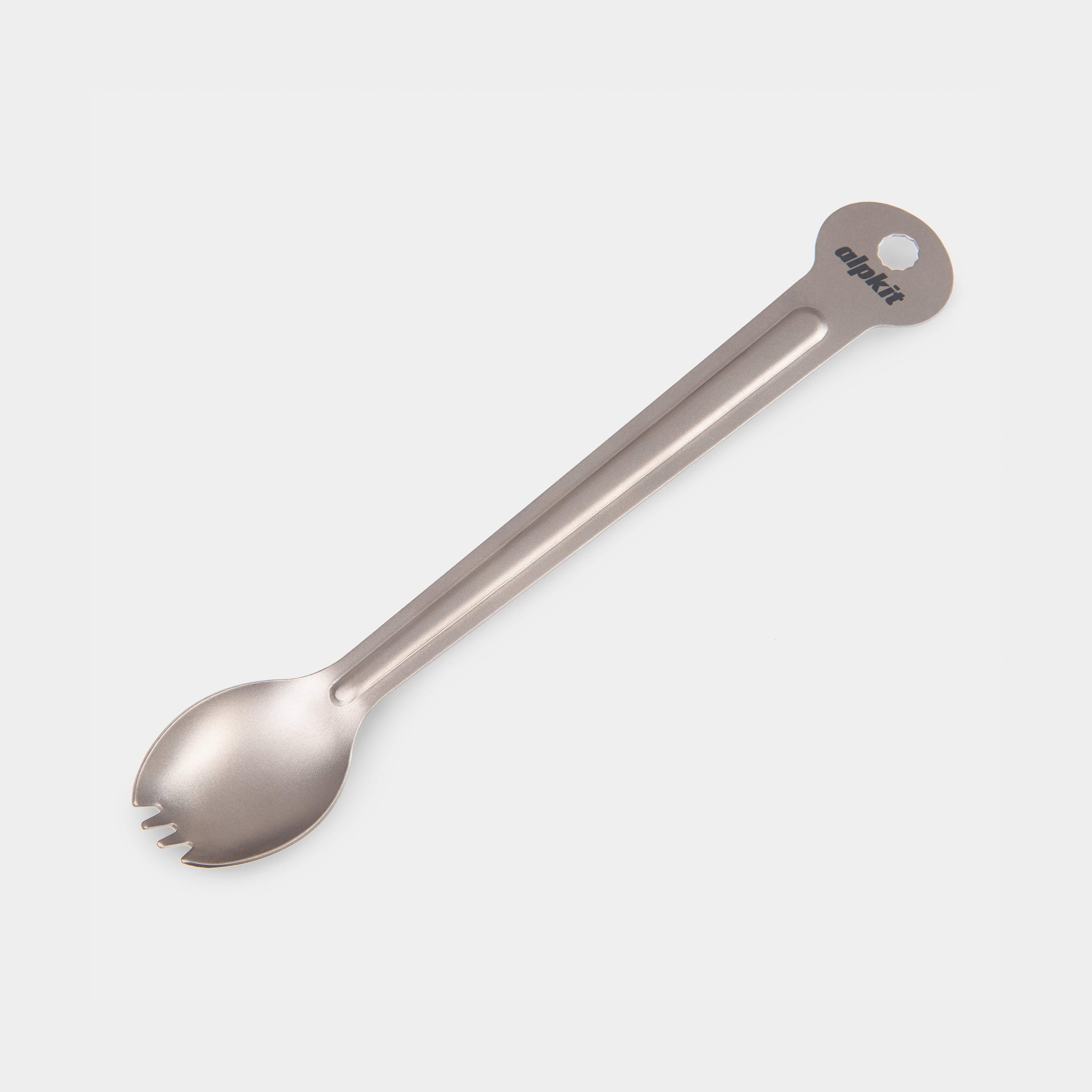 Lhfoon Long Handled Titanium Forked Spoon