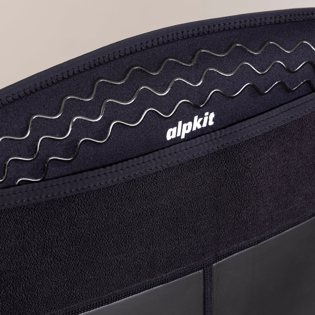 alpkit element wetsuit mens pants in black waistband grip - closed