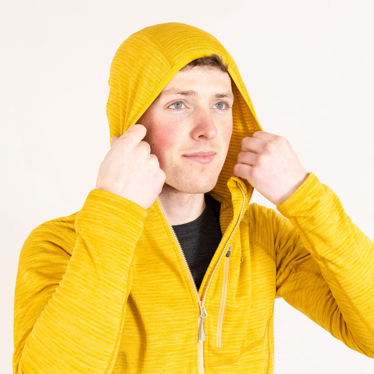 Alpkit Griffon men's hooded fleece in reef blue cuff|sl