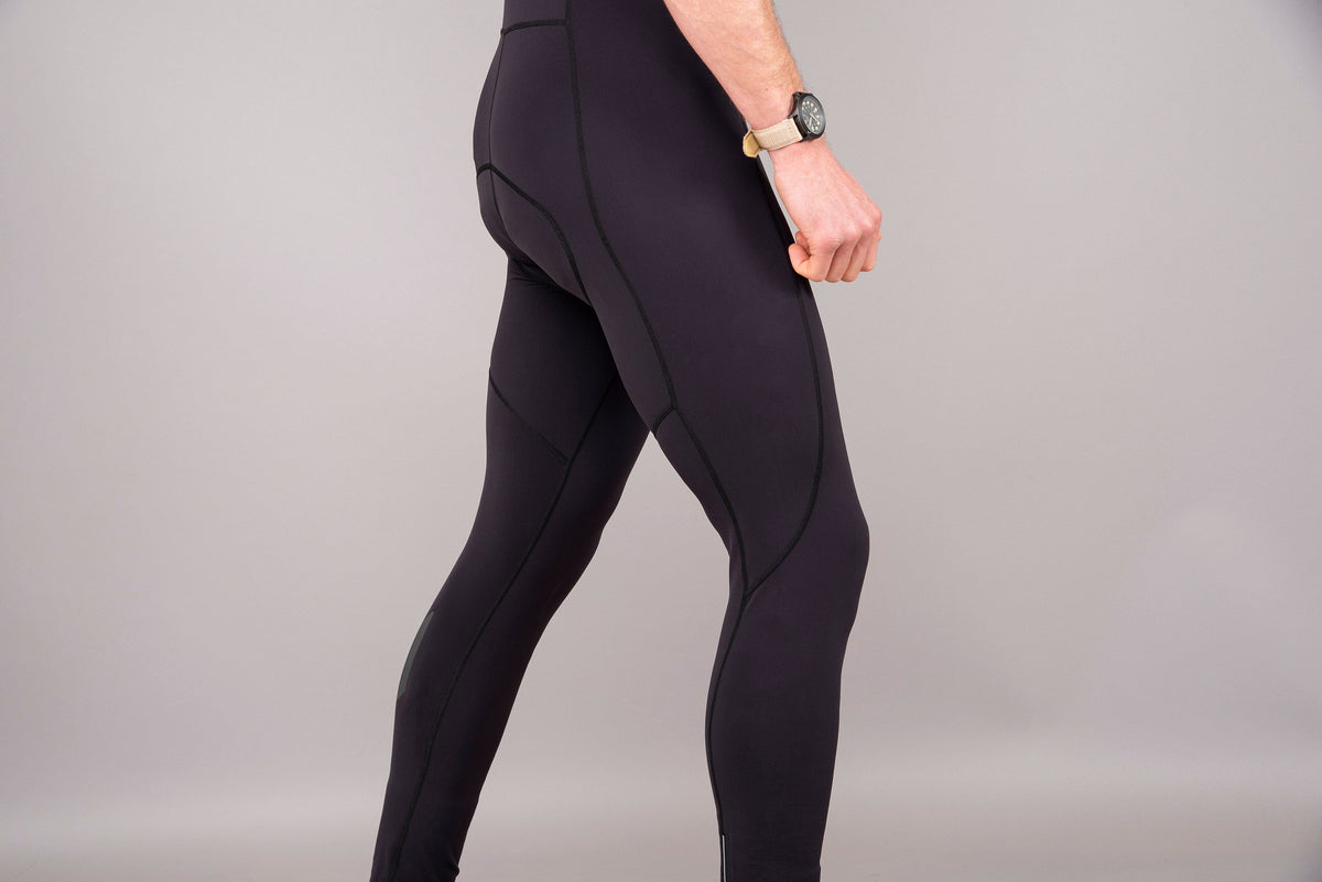 mens alpkit rhythm bib cycling tights front logo