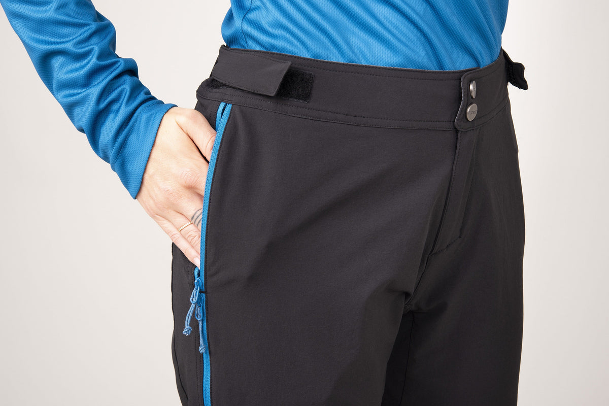 womens alpkit floe mountain bike trousers in black pocket