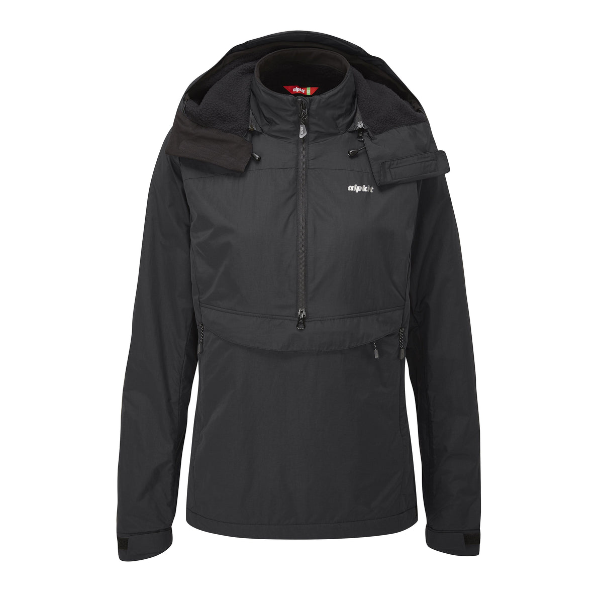 womens Alpkit jura mountain smock in black - closed
