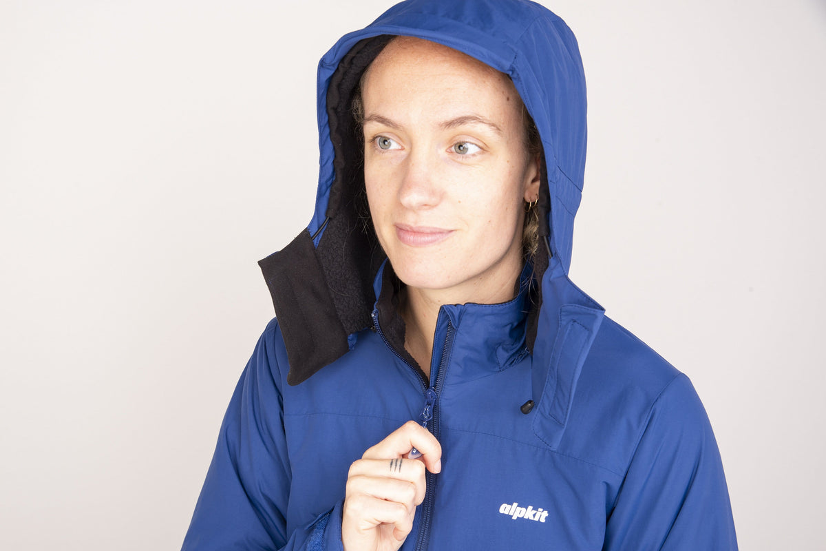 womens Alpkit jura mountain smock in nemo front hood