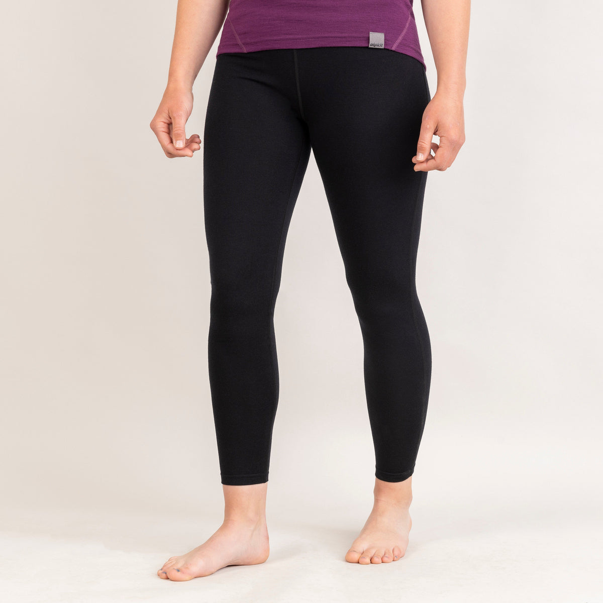 alpkit womens kepler merino leggings in black front|rg