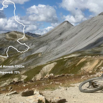 Titanium hardtail bike frame on the Atlas Mountain Race