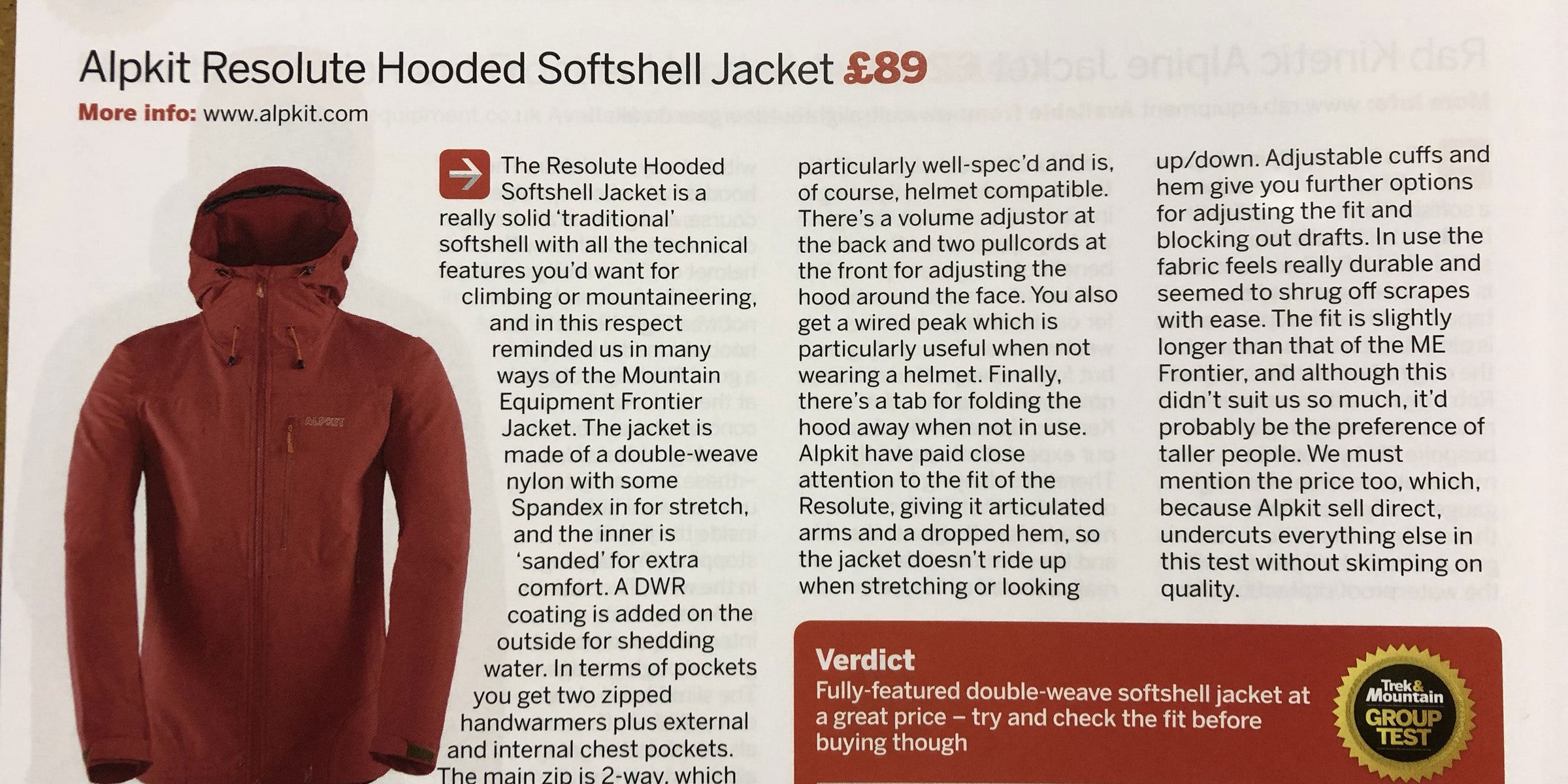 Trek and Mountain test the Alpkit Resolute Softshell Jacket