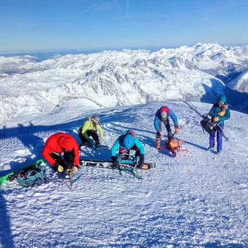 Enjoying a winter hike on a mountain