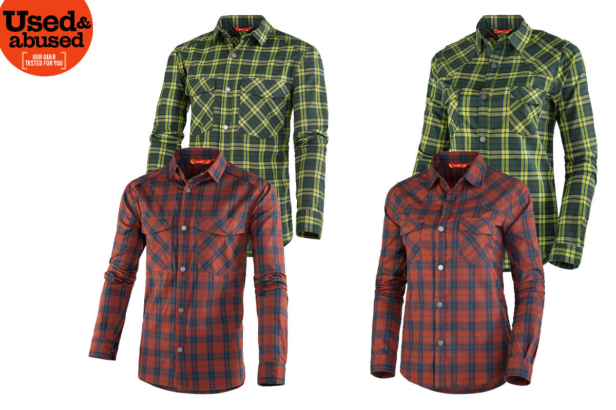 Woodsmoke shirt 'Used & Abused' in Trail mag