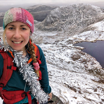 A winter geodesic tent in a whiteout