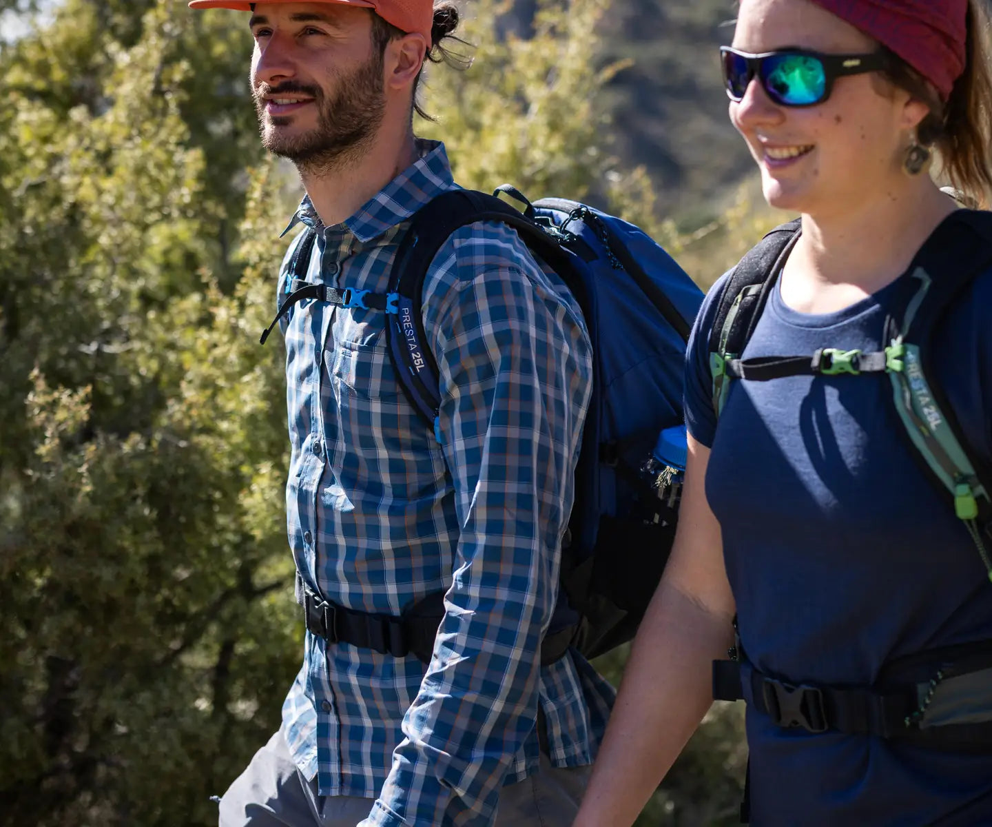 Hikers walking in summer