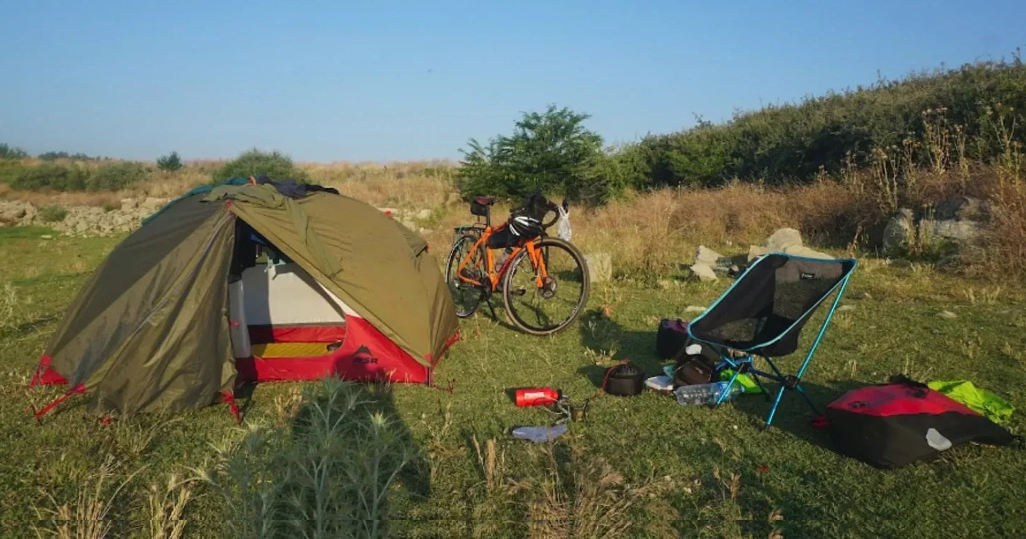 A setup for a three month cycle tour