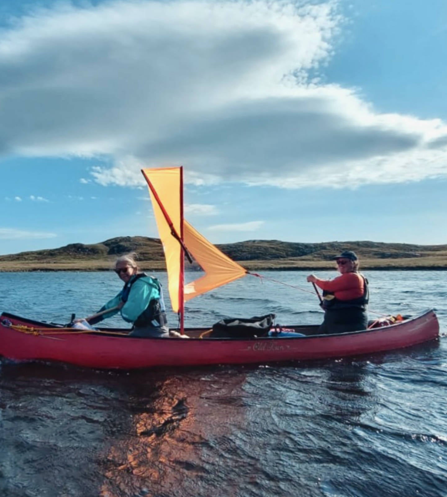Canoe sailing aroung Lewis. ph Roxanna Barry