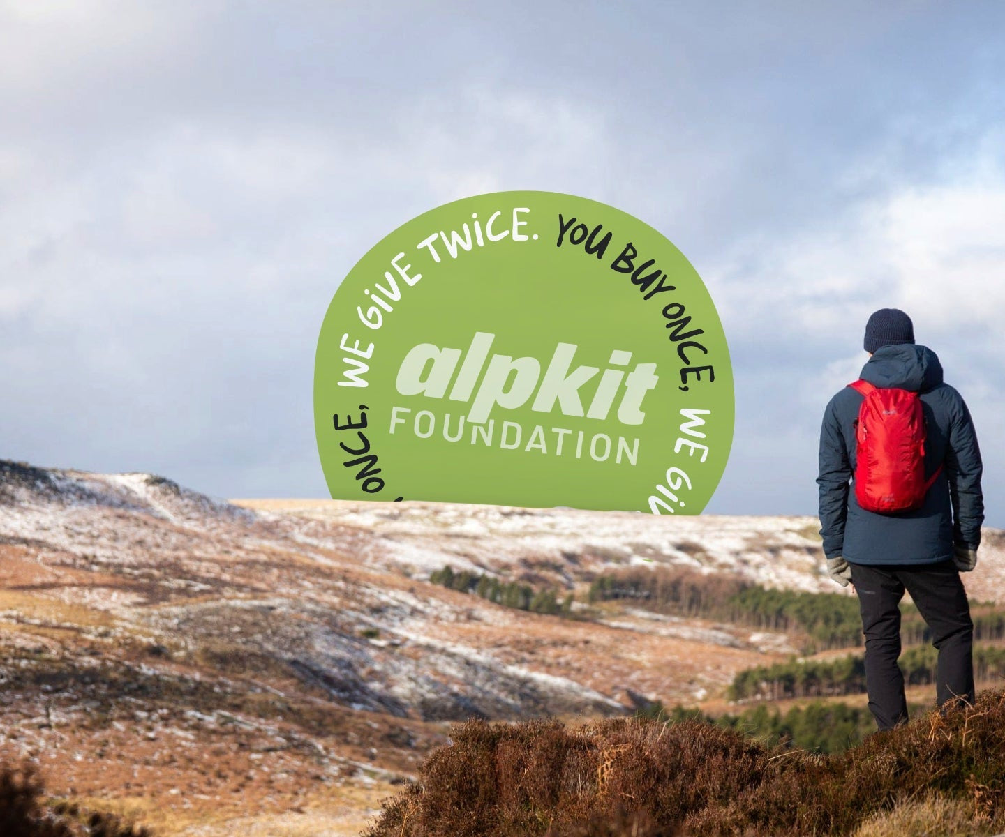Hikers in a winter landscape