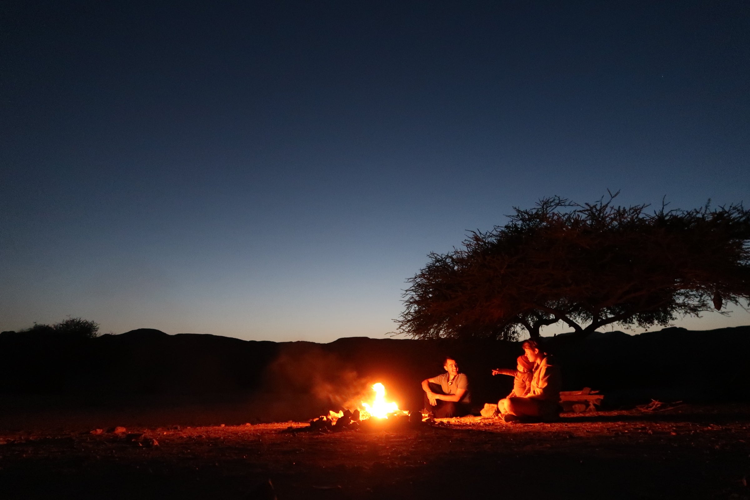 Family wild camping adventure