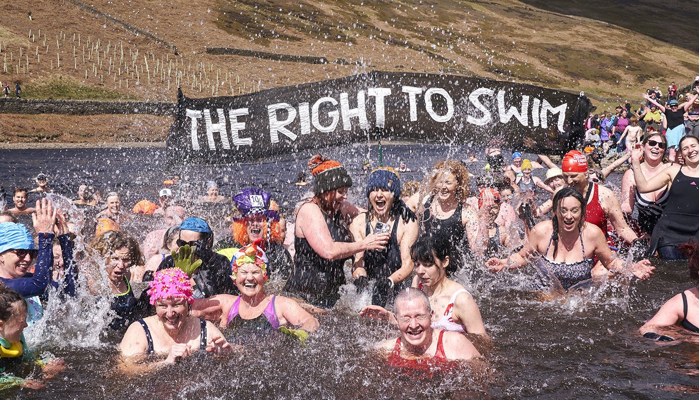 Outdoor swimmers expressing their right to swim