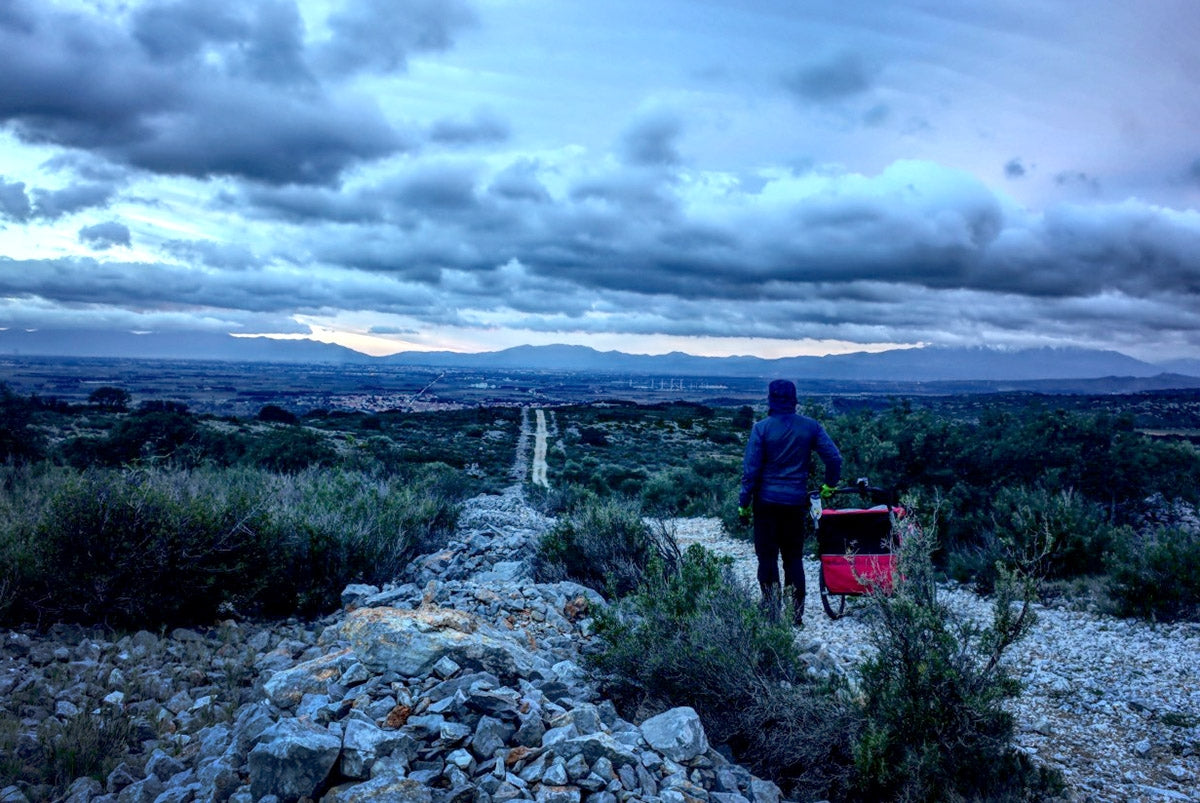 Running in a lightweight DWR free waterproof coat