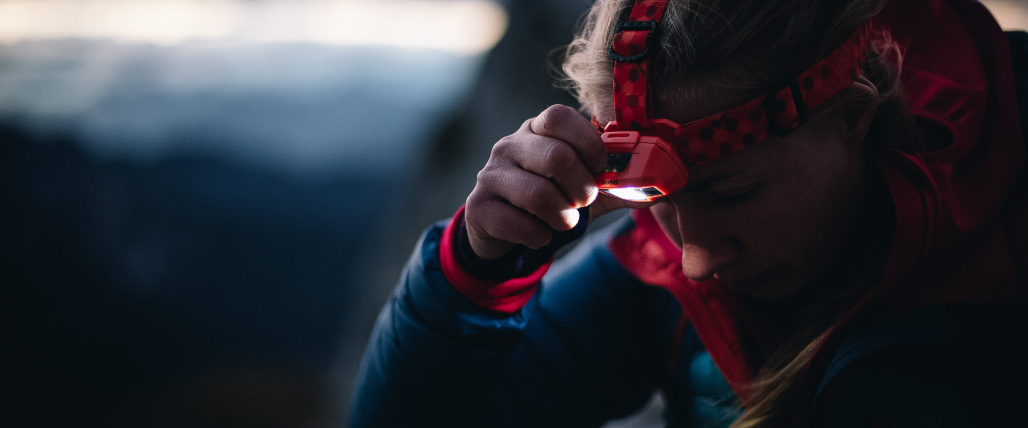 Night navigation with a LED headtorch