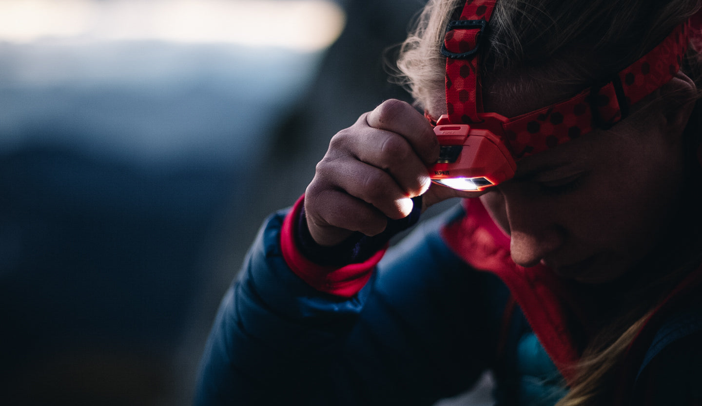 Night navigation with a LED headtorch