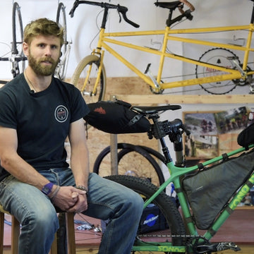 Cycle touring frame bag fitted to a mountain bike