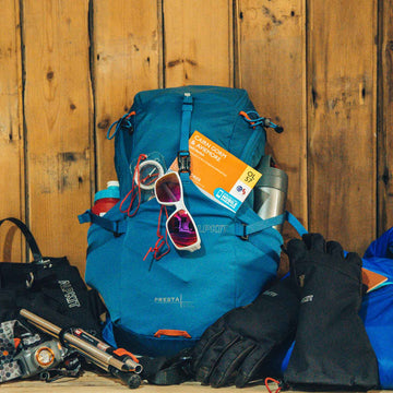 Enjoying a winter hike on a mountain