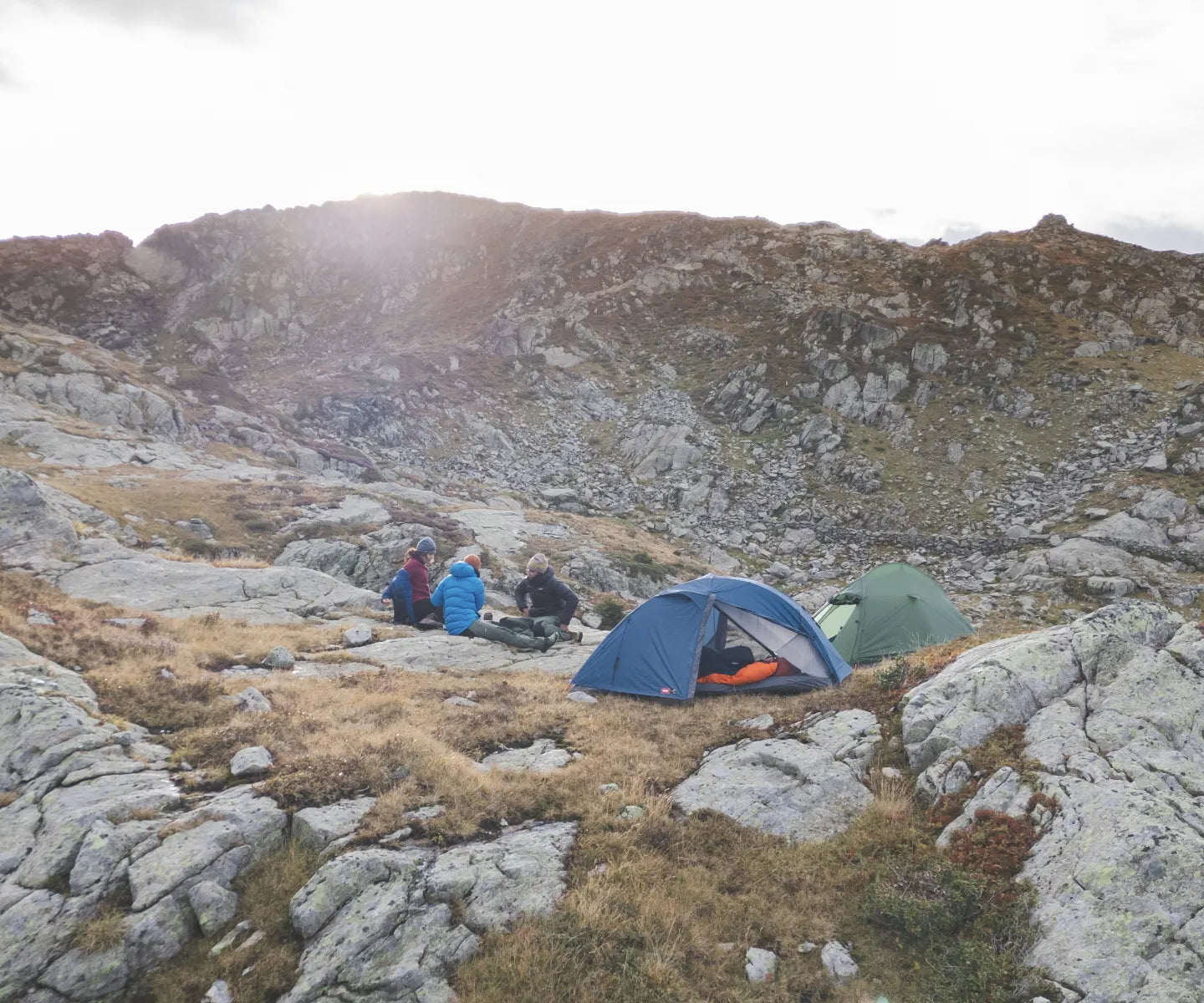 Hikers enjoying a lightweight camp