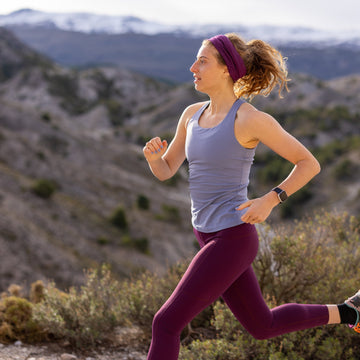 Runner wearing trail running tights