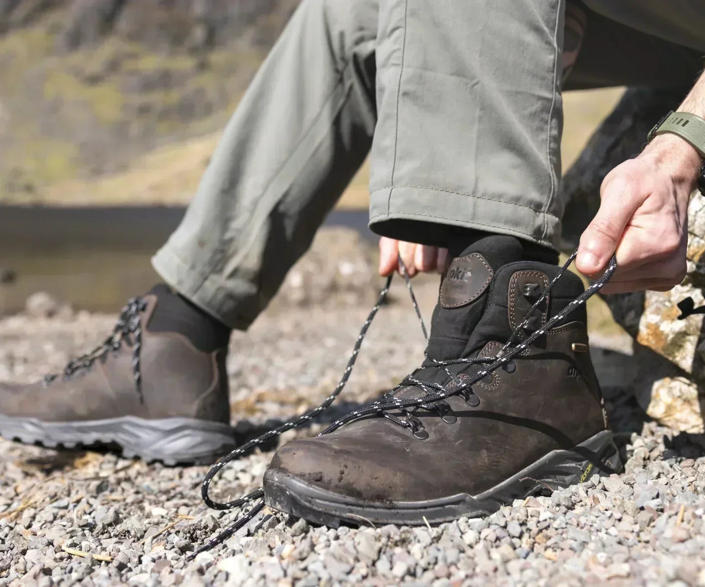 Leather hiking boot