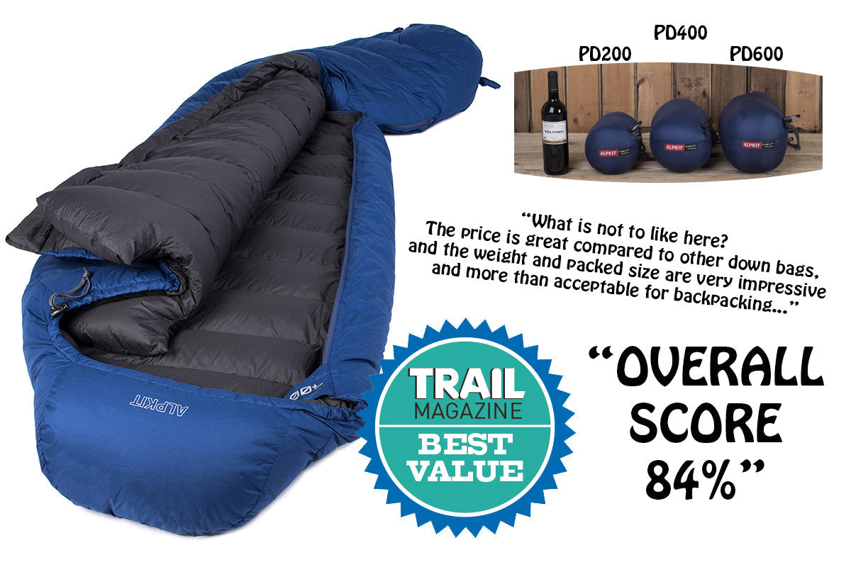PipeDream 400 lightweight goosedown sleeping bag Awarded Trail Mags 