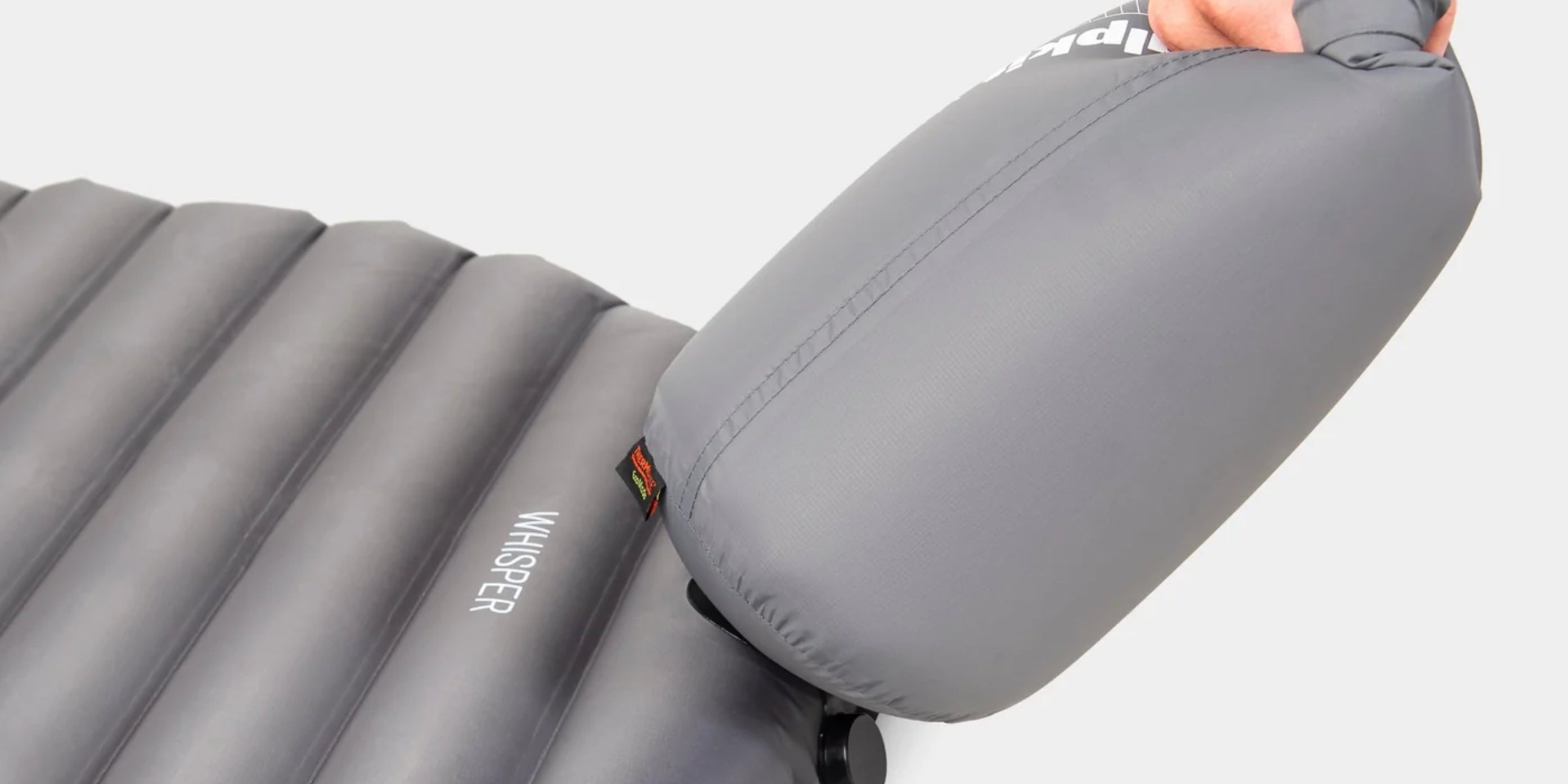 Lightweight inflatable camping mat with pump